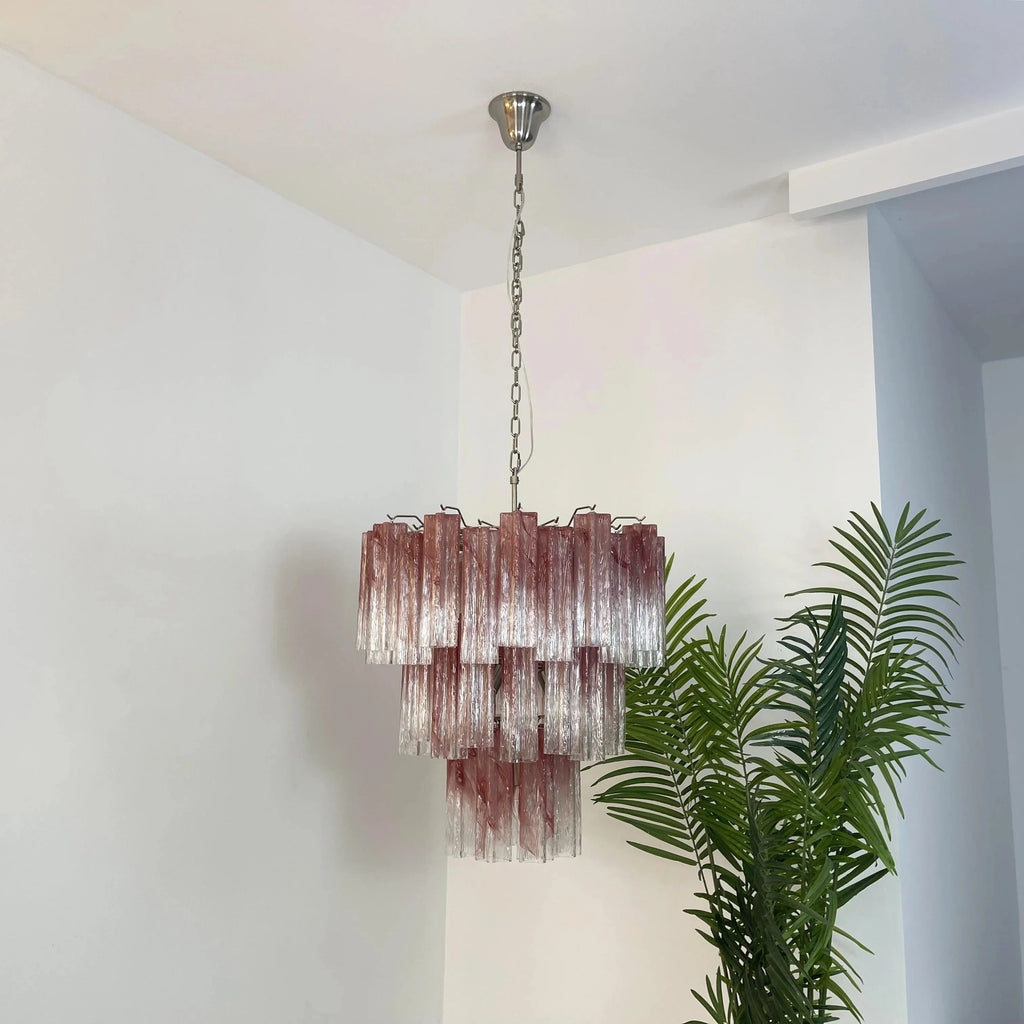 Elegant Murano Pink Rose Chandelier product image