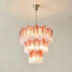 Elegant Murano Pink Rose Chandelier product image