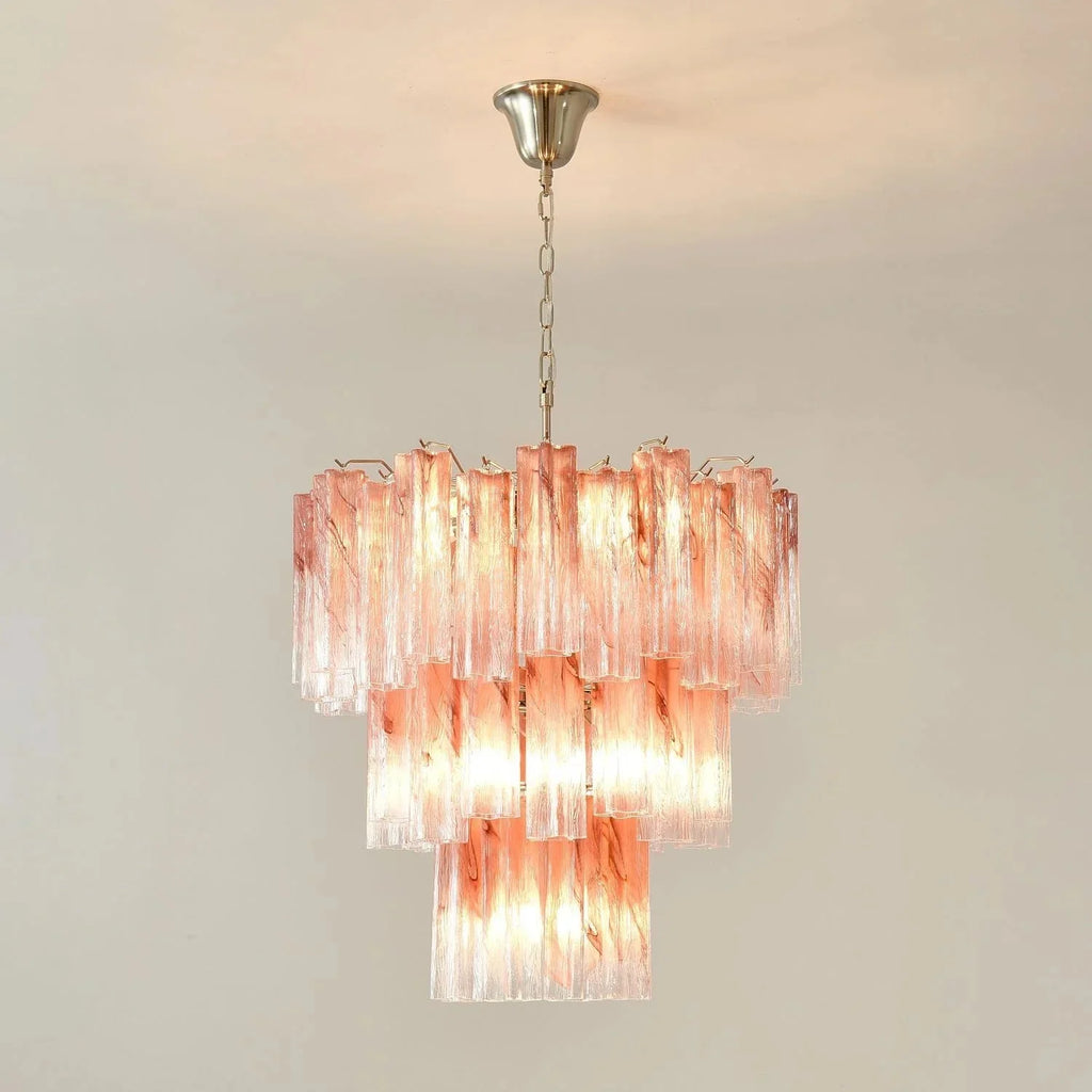 Elegant Murano Pink Rose Chandelier product image