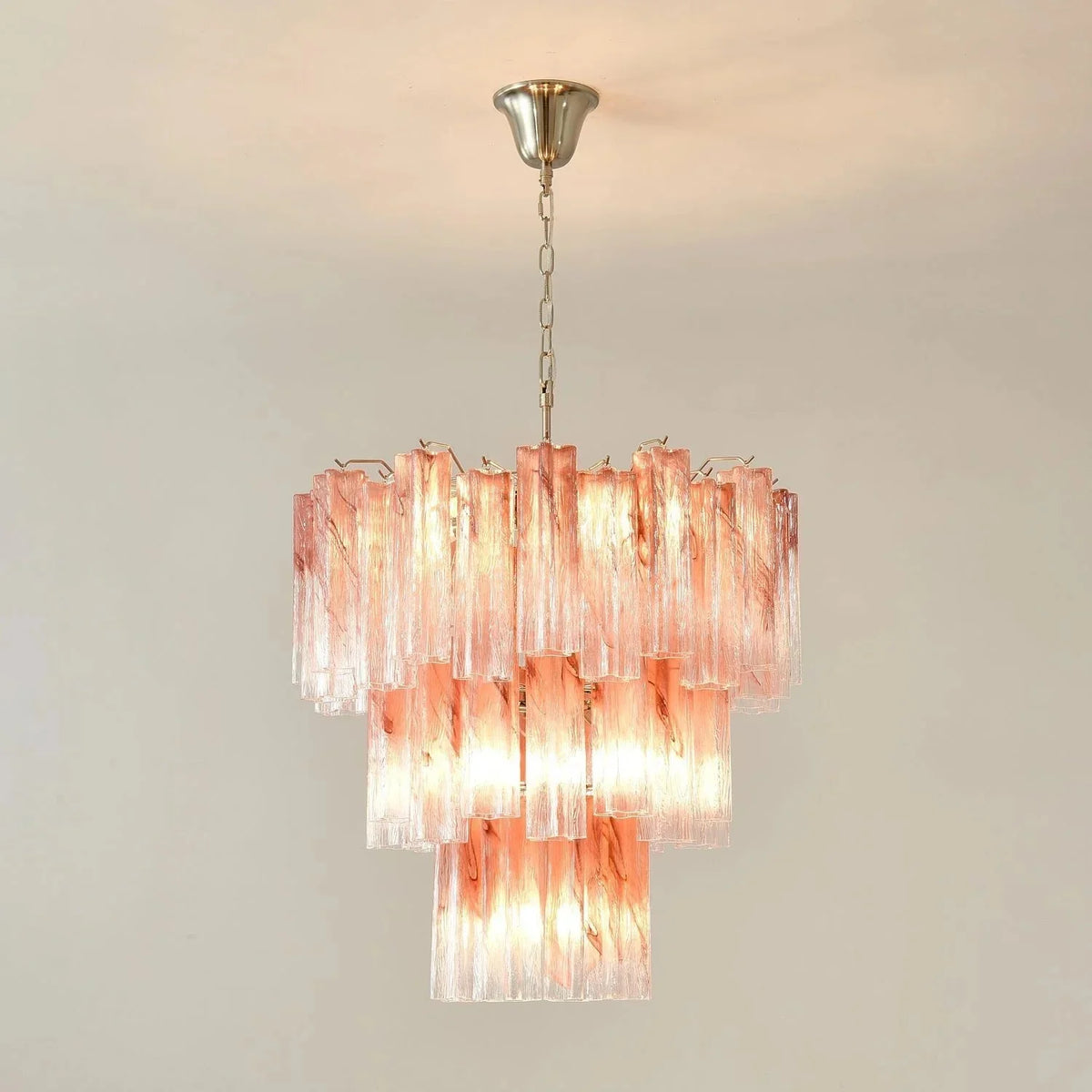 Elegant Murano Pink Rose Chandelier product image