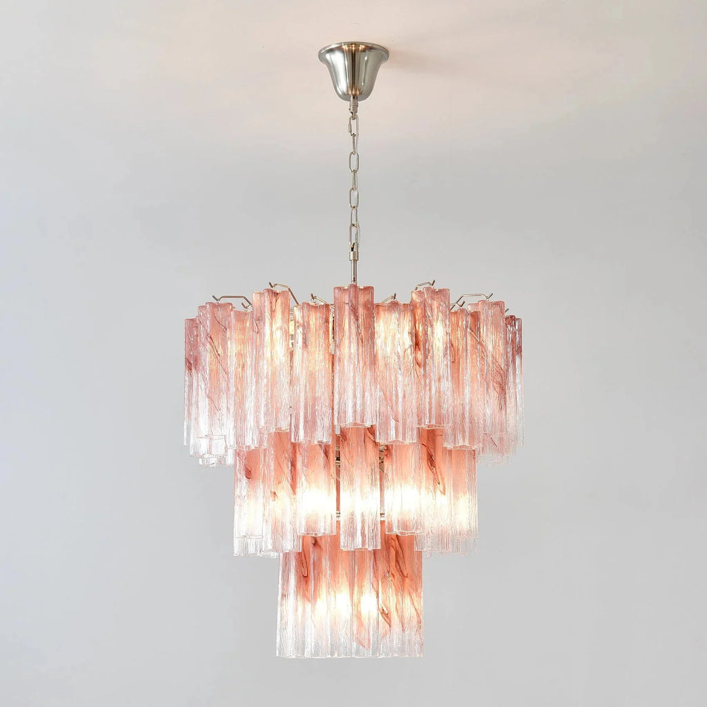 Elegant Murano Pink Rose Chandelier product image