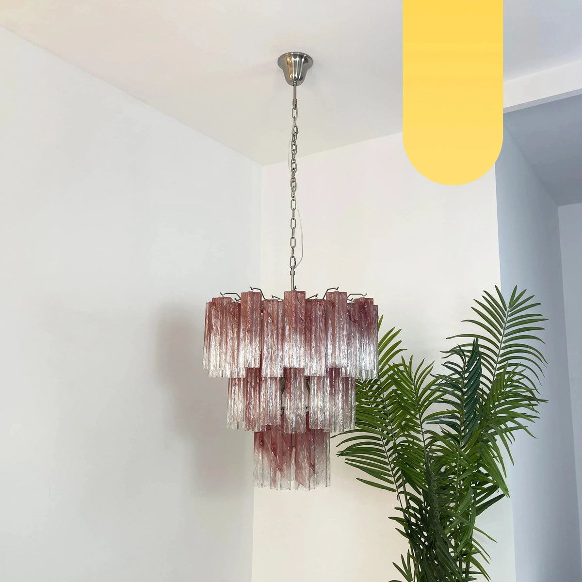 Elegant Murano Pink Rose Chandelier product image