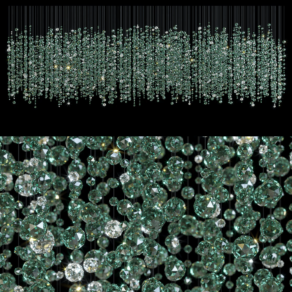 Emerald Rainfall Crystal Customize Chandelier - Support Customized Drawings -  Manorlights
