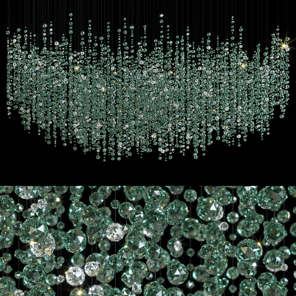 Emerald Rainfall Crystal Customize Chandelier - Support Customized Drawings -  Manorlights