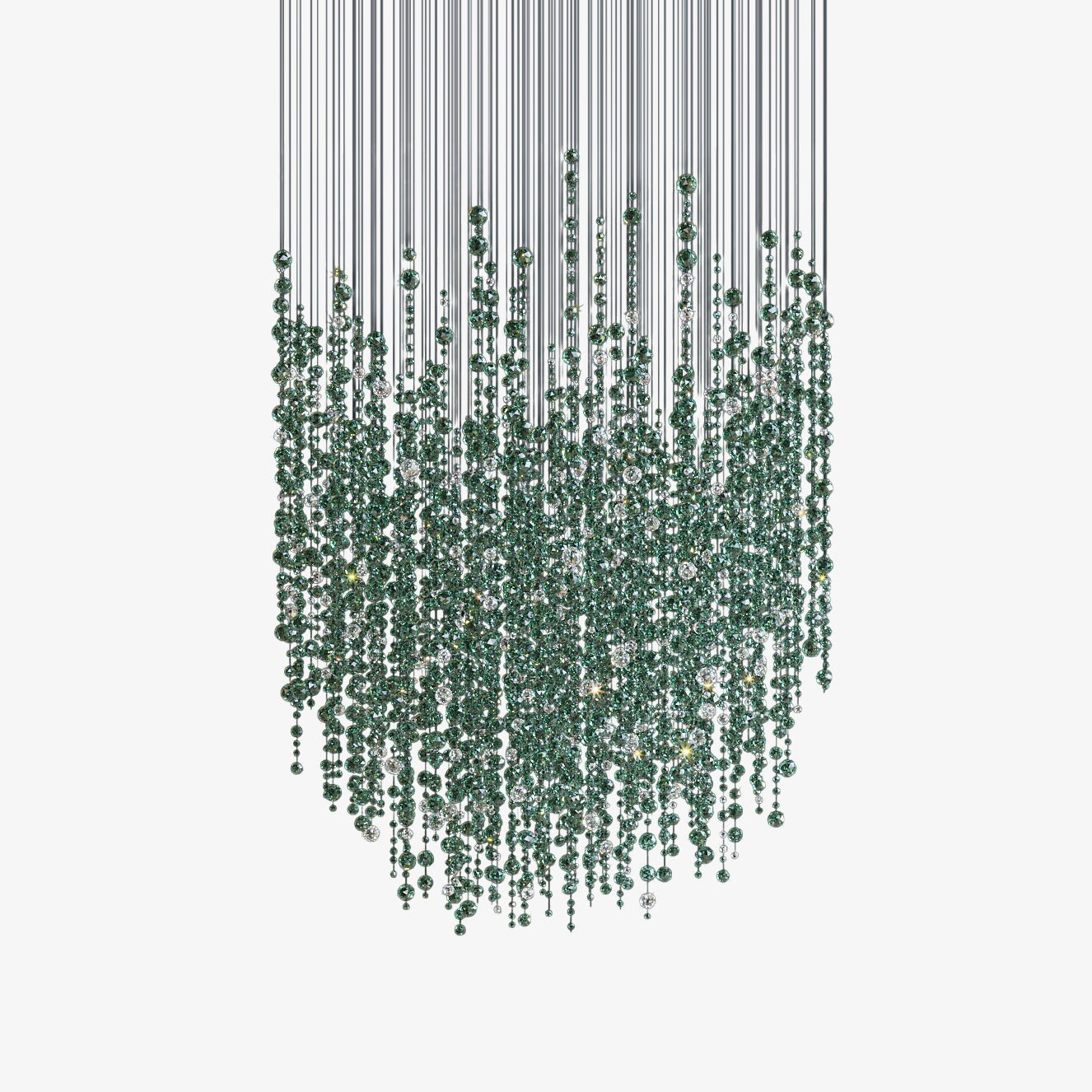 Emerald Rainfall Crystal Customize Chandelier - Support Customized Drawings -  Manorlights
