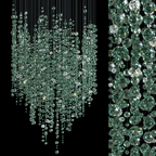 Emerald Rainfall Crystal Customize Chandelier - Support Customized Drawings -  Manorlights