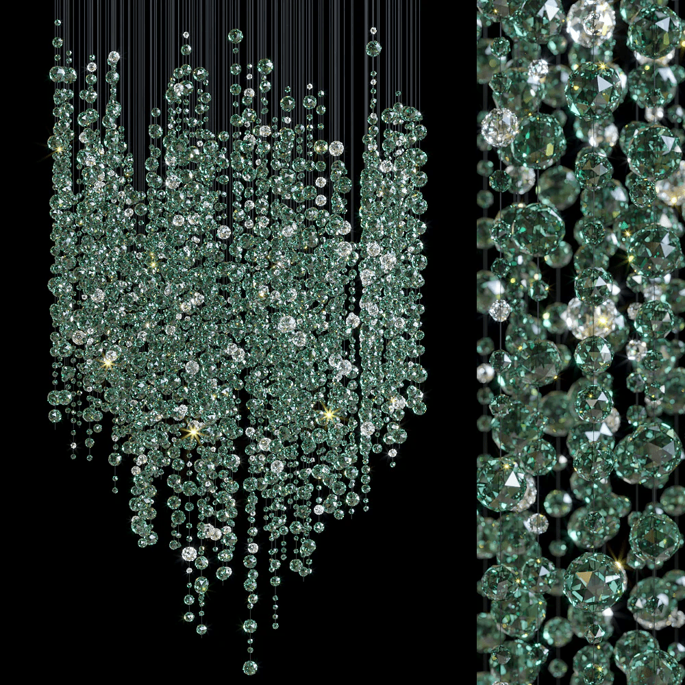 Emerald Rainfall Crystal Customize Chandelier - Support Customized Drawings -  Manorlights