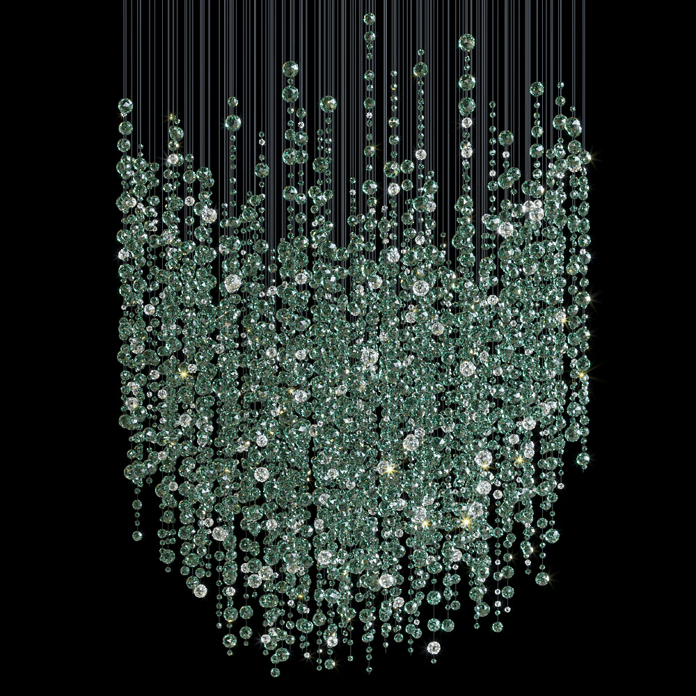 Emerald Rainfall Crystal Customize Chandelier - Support Customized Drawings -  Manorlights