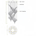European Style Spiral Glass Chandelier for Staircase/Foyer/Hotel/Villa - D23.6"*H70.9"Warm LightBlushlighting
