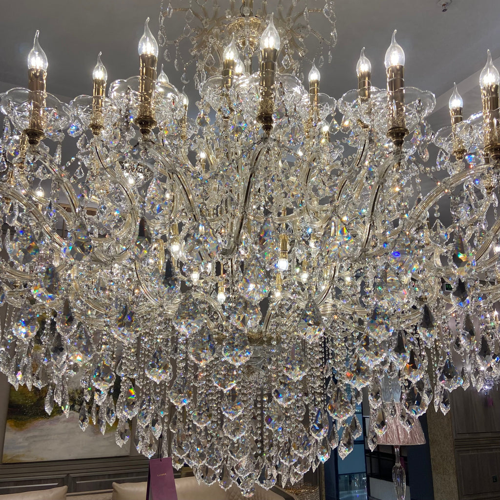 Extra Large Elegant Crystal Chandelier in Branch Style with Candle Layers for Stairs Living Room and Foyer-Chandeliers-Manorlights
