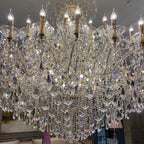 Extra Large Elegant Crystal Chandelier in Branch Style with Candle Layers for Stairs Living Room and Foyer-Chandeliers-Manorlights