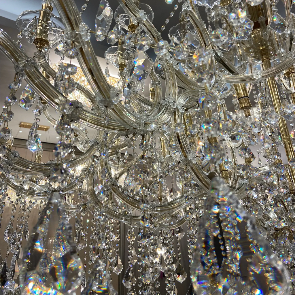 Extra Large Elegant Crystal Chandelier in Branch Style with Candle Layers for Stairs Living Room and Foyer-Chandeliers-Manorlights
