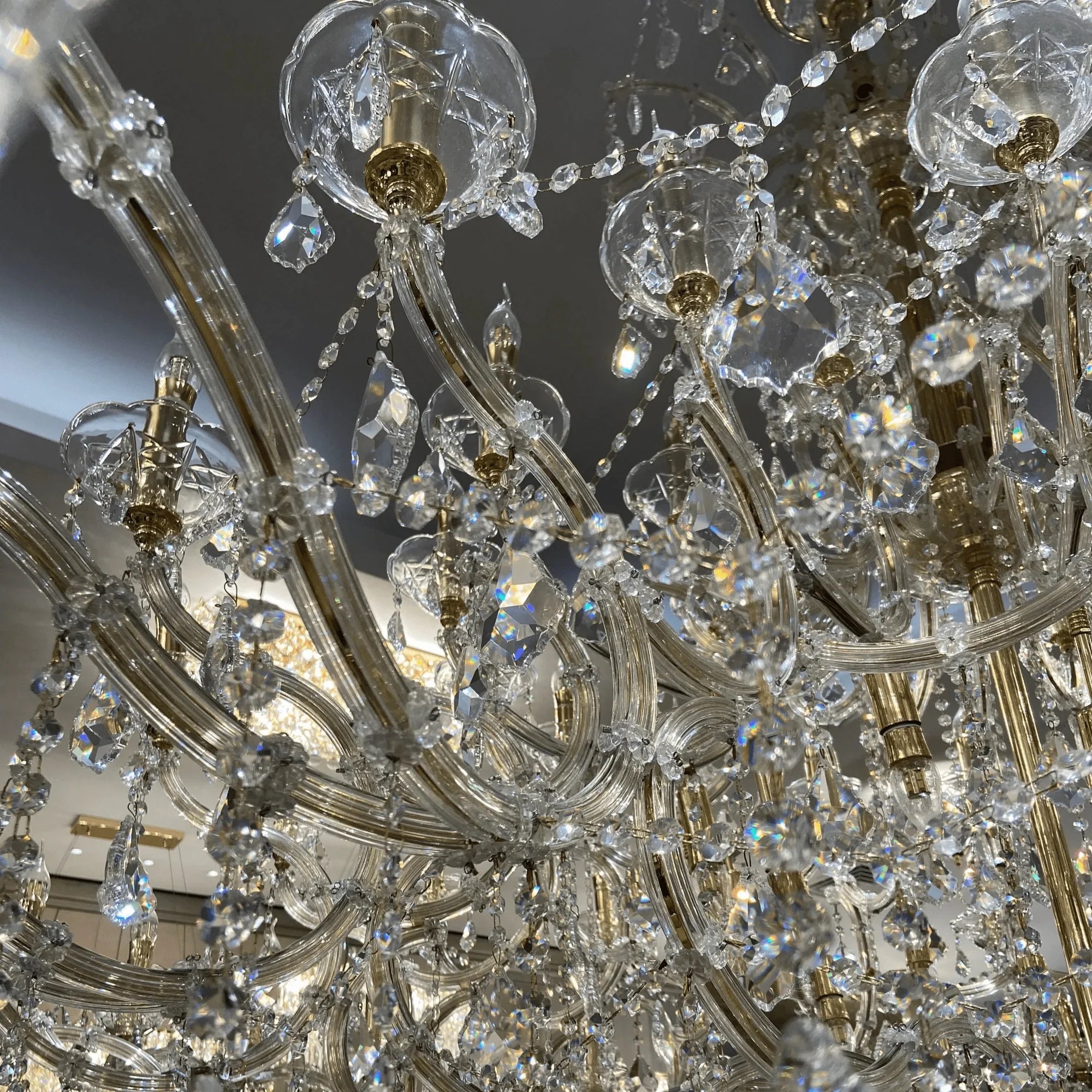 Extra Large Elegant Crystal Chandelier in Branch Style with Candle Layers for Stairs Living Room and Foyer-Chandeliers-Manorlights