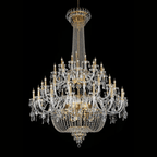 Extra Large European-style Multi-layers Candle Luxury Crystal Chandelier Gold Art Foyer/Staircase Decorative Light Fixture - 4 Layers /52+10 Lights/D57.1"*H78.7"(D145cm*H200cm)/120kgGoldWarm LightManorlights