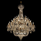 Extra Large European-style Multi-layers Candle Luxury Crystal Chandelier Gold Art Foyer/Staircase Decorative Light Fixture - 4 Layers /52+10 Lights/D57.1"*H78.7"(D145cm*H200cm)/120kgGoldWarm LightManorlights