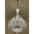 Extra Large European-style Multi-layers Candle Luxury Crystal Chandelier Gold Art Foyer/Staircase Decorative Light Fixture - 4 Layers /52+10 Lights/D57.1"*H78.7"(D145cm*H200cm)/120kgChromeWarm LightManorlights