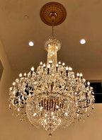 Extra Large European-style Multi-layers Candle Luxury Crystal Chandelier Gold Art Foyer/Staircase Decorative Light Fixture - 4 Layers /52+10 Lights/D57.1"*H78.7"(D145cm*H200cm)/120kgGoldWarm LightManorlights