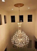 Extra Large European-style Multi-layers Candle Luxury Crystal Chandelier Gold Art Foyer/Staircase Decorative Light Fixture - 4 Layers /52+10 Lights/D57.1"*H78.7"(D145cm*H200cm)/120kgGoldWarm LightManorlights