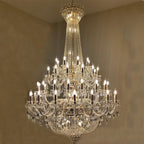 Extra Large European-style Multi-layers Candle Luxury Crystal Chandelier Gold Art Foyer/Staircase Decorative Light Fixture - 4 Layers /52+10 Lights/D57.1"*H78.7"(D145cm*H200cm)/120kgGoldWarm LightManorlights