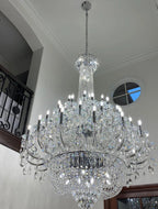 Extra Large European-style Multi-layers Candle Luxury Crystal Chandelier Gold Art Foyer/Staircase Decorative Light Fixture - 4 Layers /52+10 Lights/D57.1"*H78.7"(D145cm*H200cm)/120kgGoldWarm LightManorlights