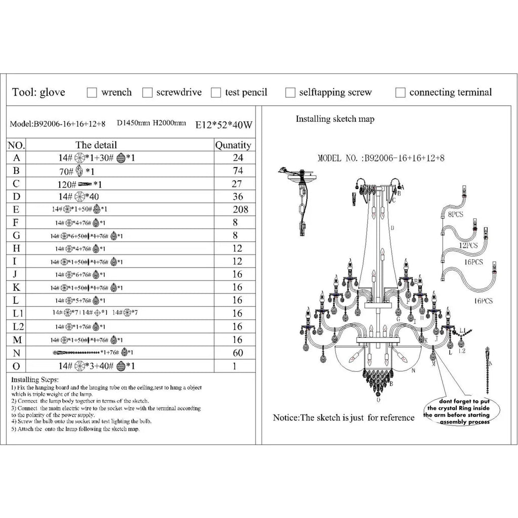 Extra Large European-style Multi-layers Candle Luxury Crystal Chandelier Gold Art Foyer/Staircase Decorative Light Fixture - 4 Layers /52+10 Lights/D57.1"*H78.7"(D145cm*H200cm)/120kgChromeWarm LightManorlights