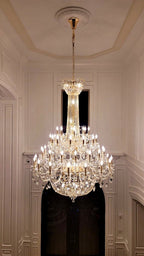 Extra Large European-style Multi-layers Candle Luxury Crystal Chandelier Gold Art Foyer/Staircase Decorative Light Fixture - 4 Layers /52+10 Lights/D57.1"*H78.7"(D145cm*H200cm)/120kgGoldWarm LightManorlights