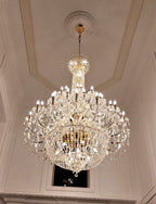 Extra Large European-style Multi-layers Candle Luxury Crystal Chandelier Gold Art Foyer/Staircase Decorative Light Fixture - 4 Layers /52+10 Lights/D57.1"*H78.7"(D145cm*H200cm)/120kgGoldWarm LightManorlights