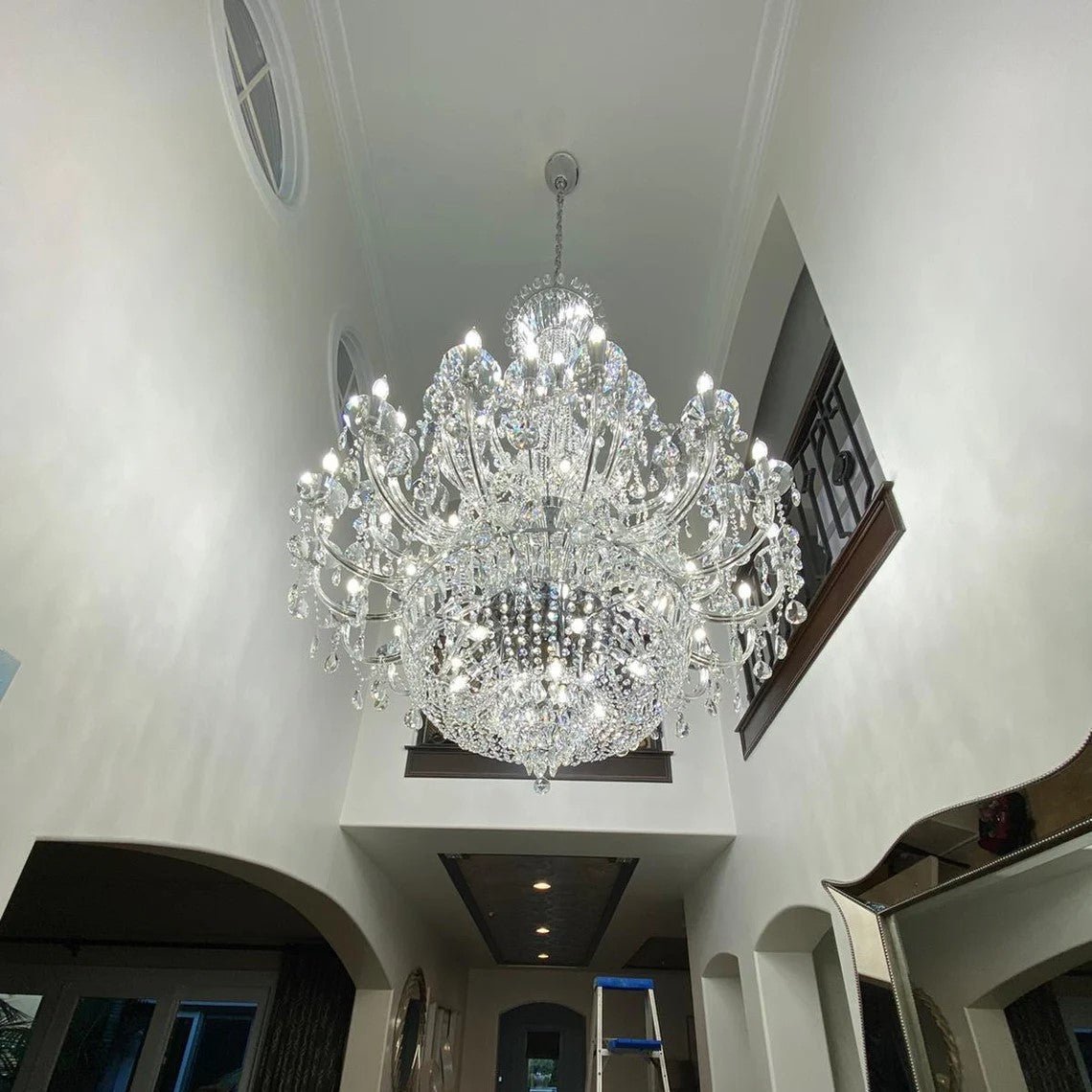 Extra Large European-style Multi-layers Candle Luxury Crystal Chandelier Gold Art Foyer/Staircase Decorative Light Fixture - 4 Layers /52+10 Lights/D57.1"*H78.7"(D145cm*H200cm)/120kgGoldWarm LightManorlights
