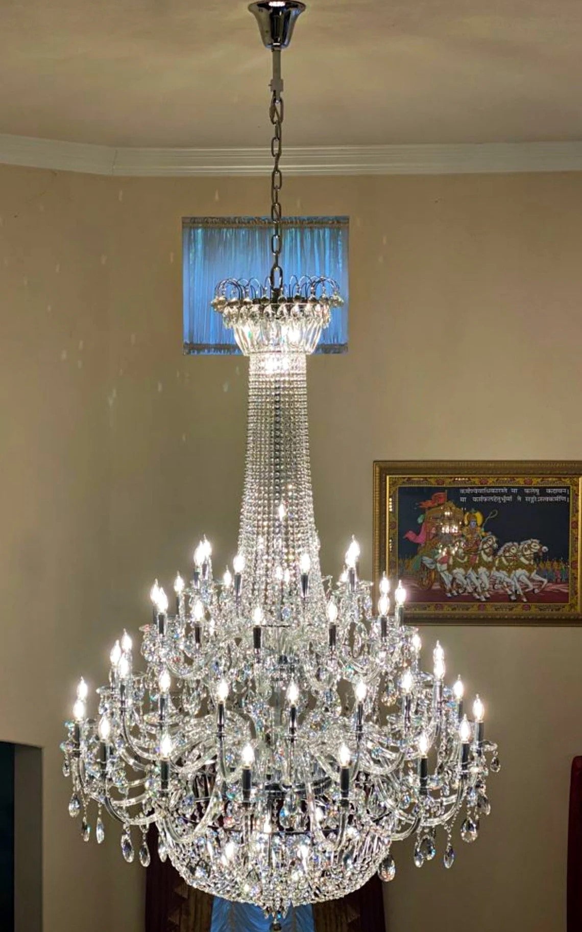 Extra Large European-style Multi-layers Candle Luxury Crystal Chandelier Gold Art Foyer/Staircase Decorative Light Fixture - 4 Layers /52+10 Lights/D57.1"*H78.7"(D145cm*H200cm)/120kgGoldWarm LightManorlights