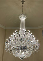 Extra Large European-style Multi-layers Candle Luxury Crystal Chandelier Gold Art Foyer/Staircase Decorative Light Fixture - 4 Layers /52+10 Lights/D57.1"*H78.7"(D145cm*H200cm)/120kgGoldWarm LightManorlights