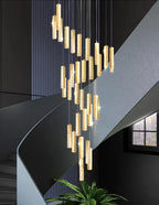 Extra Large Modern Spiral Crystal Ceiling Light Decoration for Staircase/ High Ceiling Living Room/ Hotel Lobby/ Hallway - 25 Lights: D31.5"*H118.0"Warm LightManorlights
