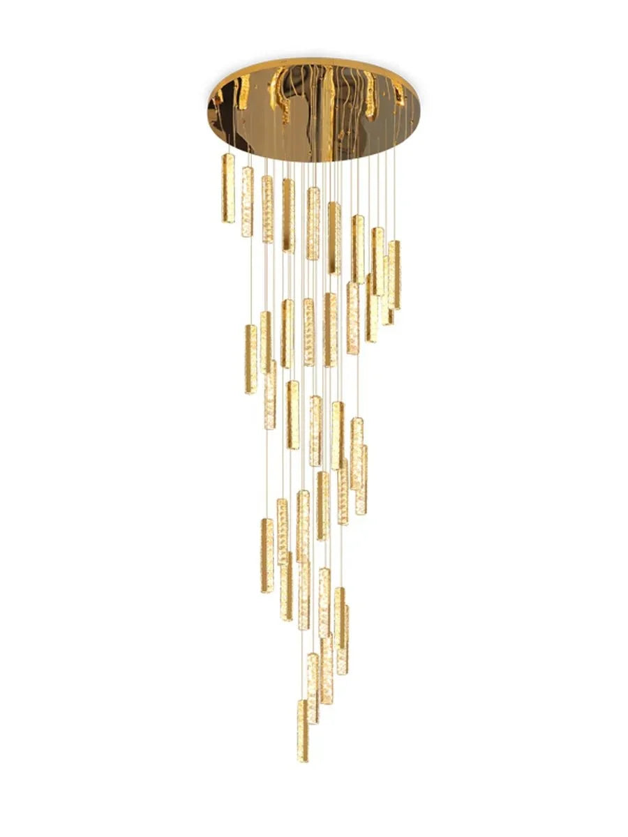 Extra Large Modern Spiral Crystal Ceiling Light Decoration for Staircase/ High Ceiling Living Room/ Hotel Lobby/ Hallway - 25 Lights: D31.5"*H118.0"Warm LightManorlights