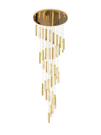 Extra Large Modern Spiral Crystal Ceiling Light Decoration for Staircase/ High Ceiling Living Room/ Hotel Lobby/ Hallway - 25 Lights: D31.5"*H118.0"Warm LightManorlights