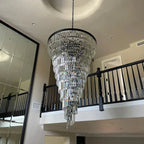 Extra Large Multi-Tiered Spiral Crystal Chandelier In Black Finish-Manorlights