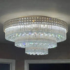 Extra Large Three Layers Round Luxury Flush Mounted Crystal Chandelier for Living Room-Manorlights