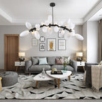 Fashion Grape Artistic Linear Chandelier - 57.1" L X 31.5" W X 23.6" HBlackBlushlighting
