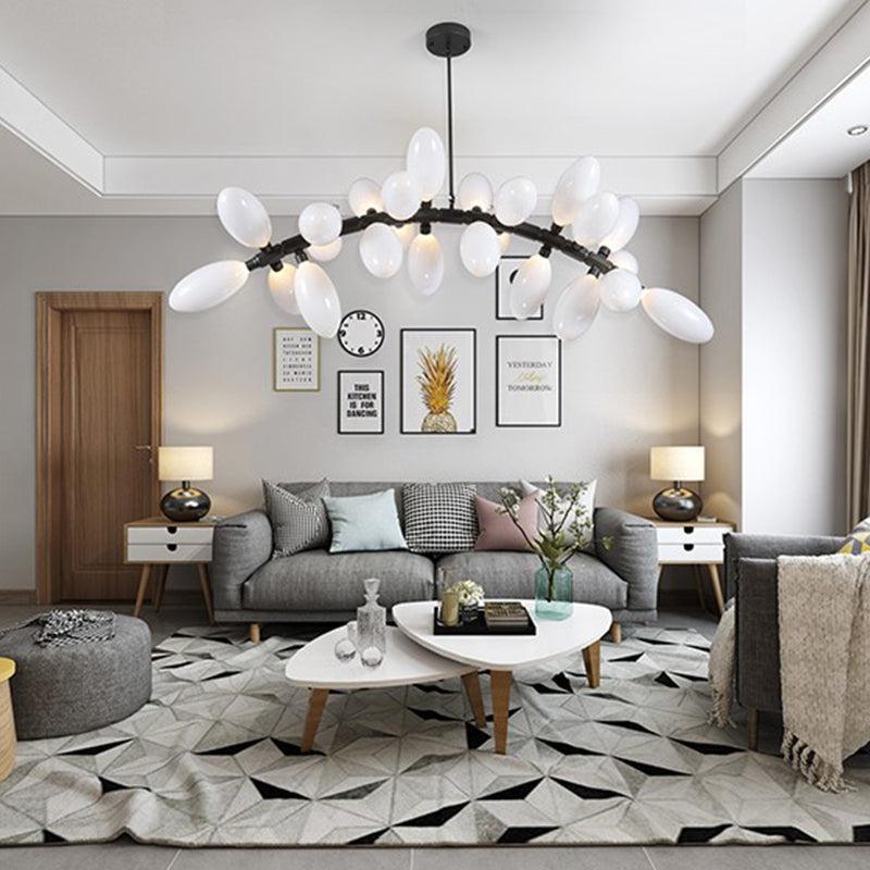 Fashion Grape Artistic Linear Chandelier - 57.1" L X 31.5" W X 23.6" HBlackBlushlighting