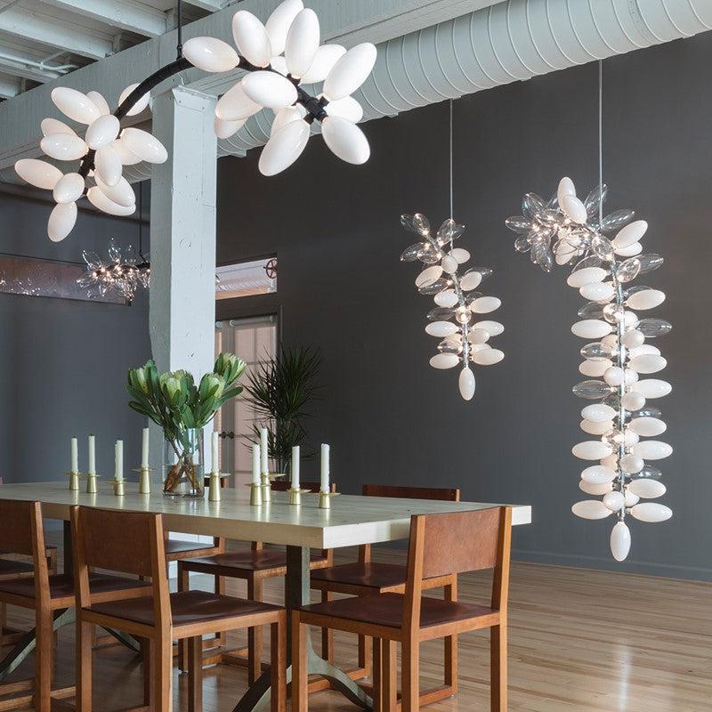 Fashion Grape Artistic Linear Chandelier - 41.7" L X 20.9" W X 32.7" HGoldBlushlighting