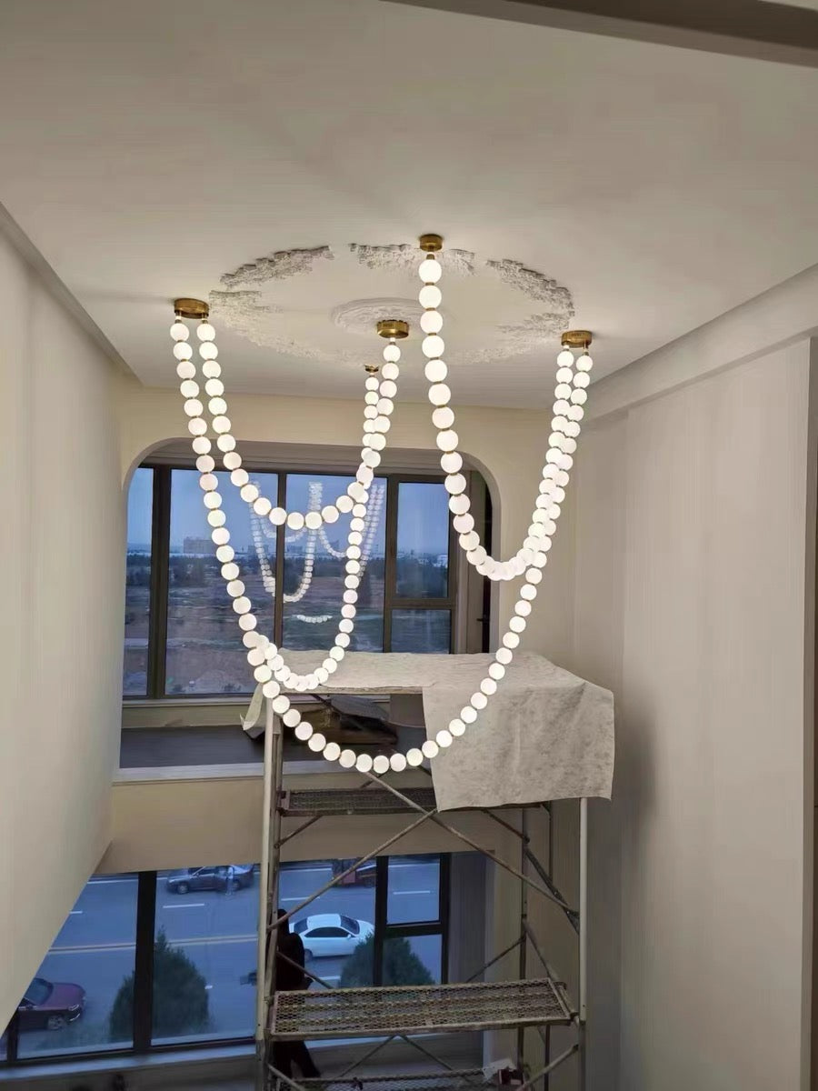Modern Creative Pearl Necklace Chandelier-Chandeliers-Manorlights