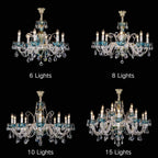 French Romantic Blue Crystal Designer Chandelier for Bedroom/Living Room/Dining Room - 10 Lights:D34.65"*H23.6"Warm LightBlushlighting