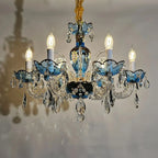 French Romantic Blue Crystal Designer Chandelier for Bedroom/Living Room/Dining Room
