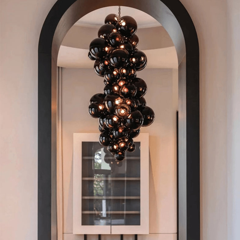 Fruit Grape Hanging Swag Chandelier - Bule23.6" D * 39.4" HCold WhiteBlushlighting