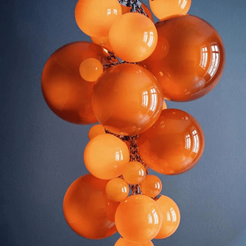 Fruit Grape Hanging Swag Chandelier - Orange23.6" D * 39.4" HCold WhiteBlushlighting