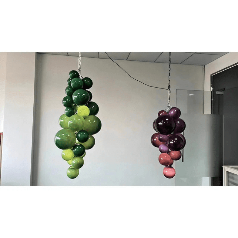 Fruit Grape Hanging Swag Chandelier - Bule23.6" D * 39.4" HCold WhiteBlushlighting