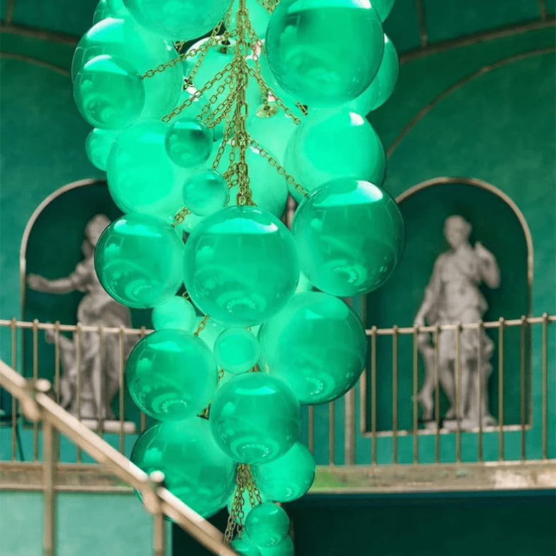Fruit Grape Hanging Swag Chandelier - Bule23.6" D * 39.4" HCold WhiteBlushlighting