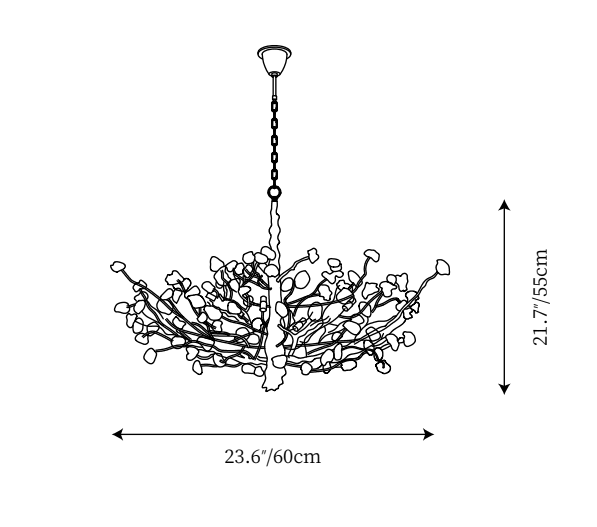 Gemstone Branch Chandelier with Artistic Design for Bedroom or Living Room - 8 Lights/D23.6"*H21.65"Warm LightManorlights
