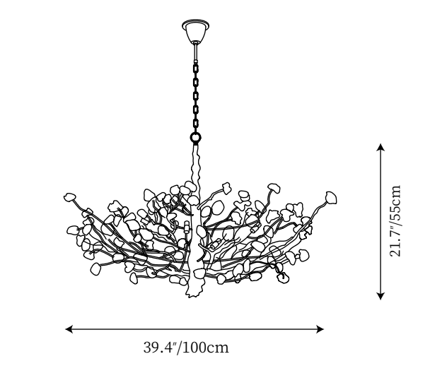 Gemstone Branch Chandelier with Artistic Design for Bedroom or Living Room - 8 Lights/D23.6"*H21.65"Warm LightManorlights