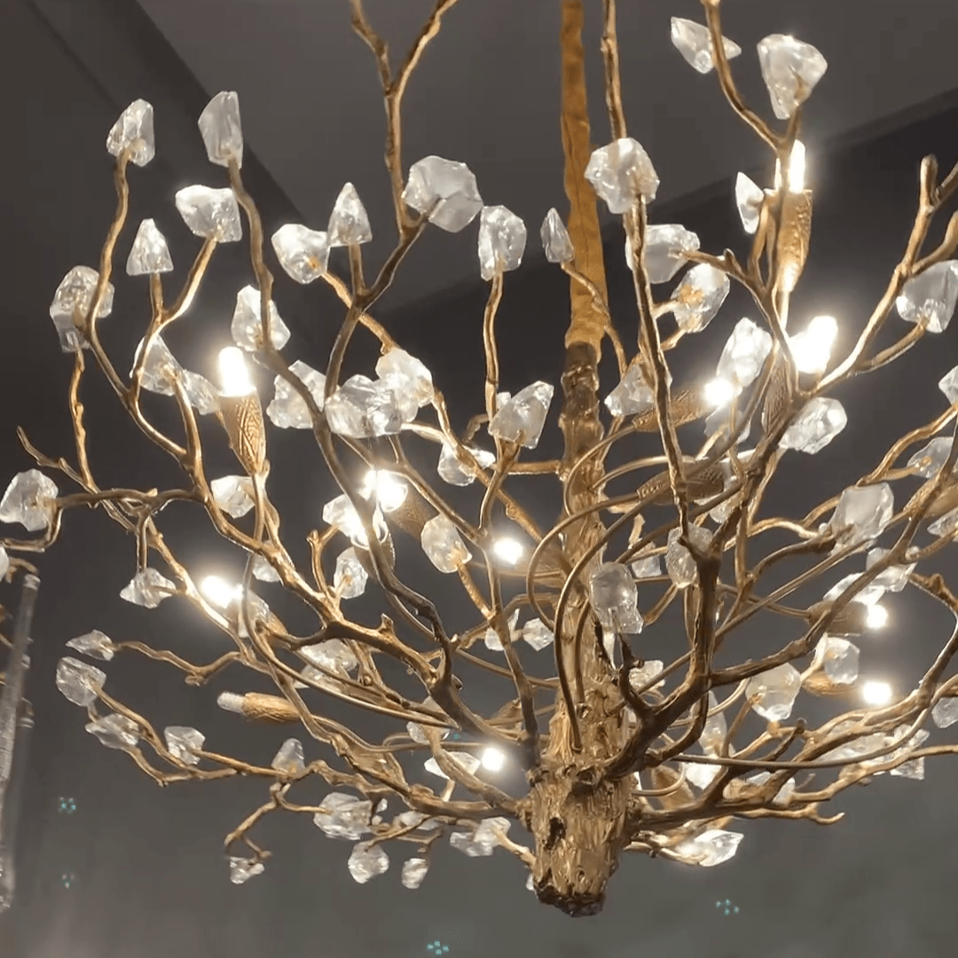 Gemstone Branch Chandelier with Artistic Design for Bedroom or Living Room - 8 Lights/D23.6"*H21.65"Warm LightManorlights