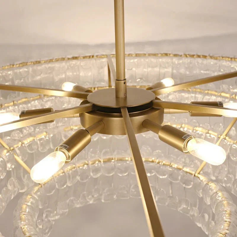 Ghiaccio Glass Oval Chandelier 54''65''-Manorlights