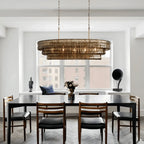 Ghiaccio Glass Oval Chandelier 54''65''-Manorlights
